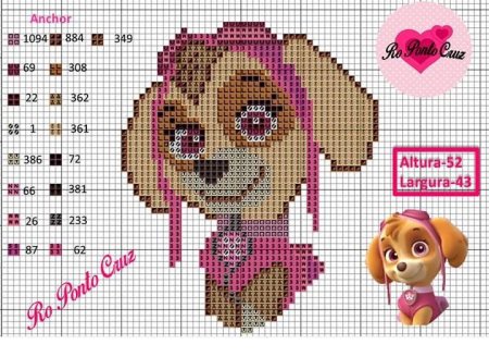 Вышивка крестом Щенячий патруль Скай