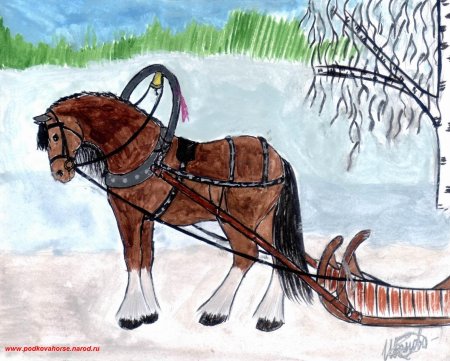 Рисование лошади с повозкой для детей