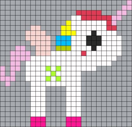 Лёгкие рисунки по клеткам Единороги