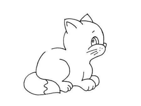 Рисунок котёнка карандашом для детей