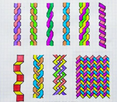 Узоры по клеточкам в тетради