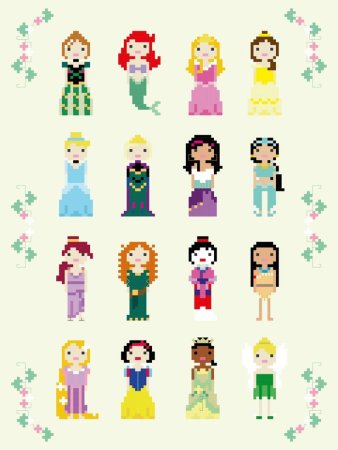 Рисунки по клеточкам девочки