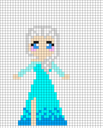 Рисунки по клеточкам принцессы