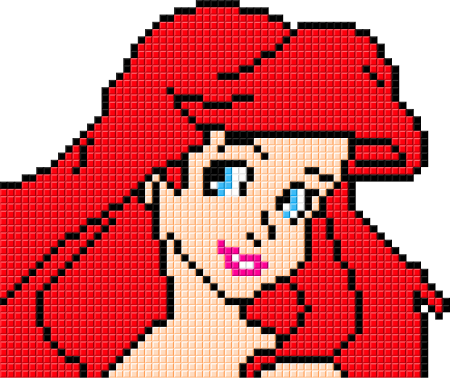 Рисование по клеточкам принцессы