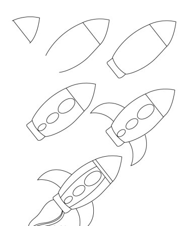Рисунок ко Дню космонавтики карандашом