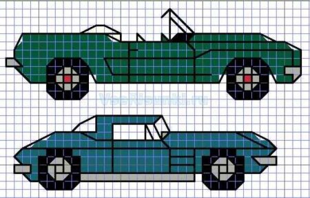 Машина по клеточкам в тетради