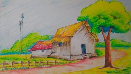 Рисунки деревни легкие