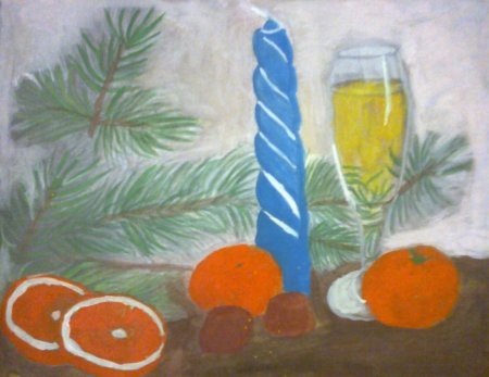 Рисование новогодний натюрморт