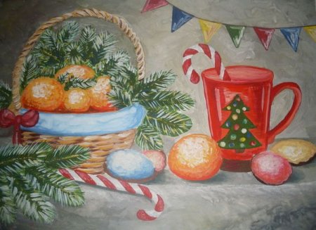 Новогодний натюрморт для детей