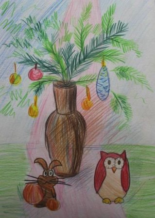 Рисование новогодний натюрморт