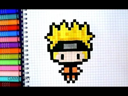 Рисунки по клеточкам в тетради аниме