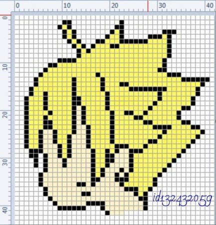 Рисование по клеточкам Наруто