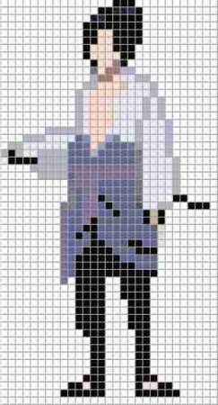 Рисование по клеткам по Наруто