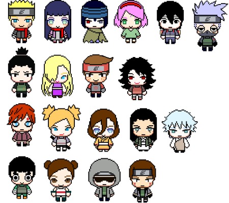 Наруто в пикселях Чиби