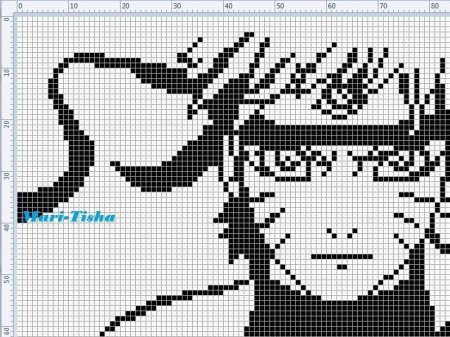 Рисунки по клеточкам Наруто