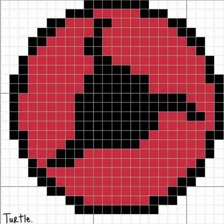 Глаз по клеточкам в тетради