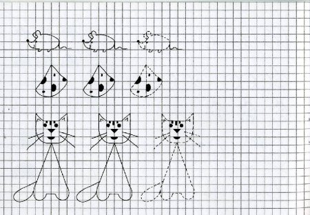 Рисование по клеточкам в тетради для детей