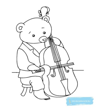 Раскраска для малышей музыкальные инструменты