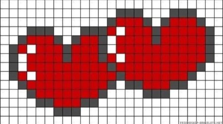 Рисование по клеточкам сердечко