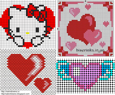 Вышивка крестом сердечки легкие