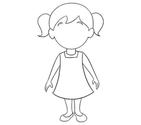 Схема рисования девочки для детей