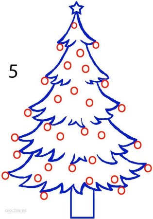 Ель рисунок фломастерами