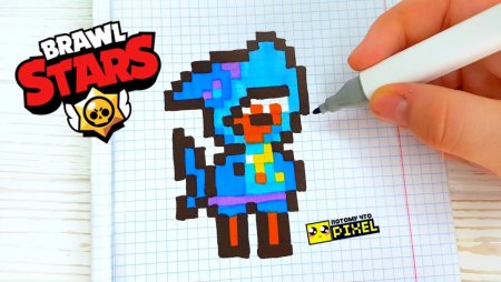 Brawl Stars Леон по клеточкам
