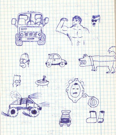 Рисунки ручкой в тетради