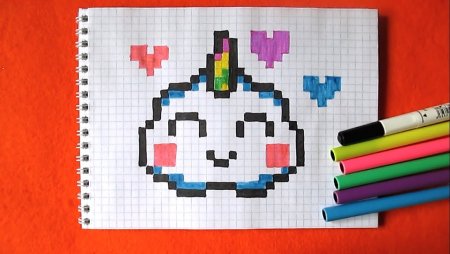 Рисунки по клеточкам в тетради лёгкие