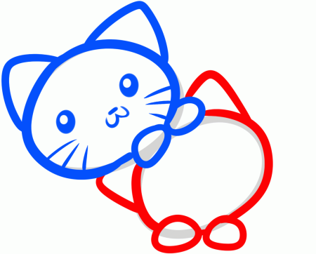 Рисунок котёнка карандашом для детей