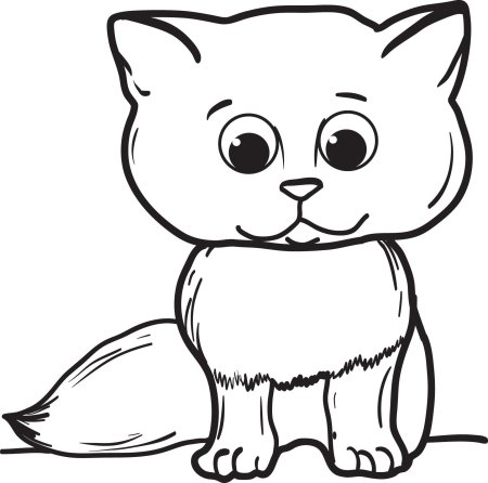 Котенок карандашом для детей