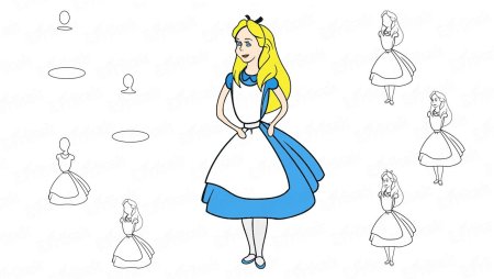 Рисунки для срисовки Алиса