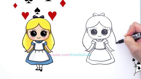 Красивые лёгкие рисунки для срисовки Алиса