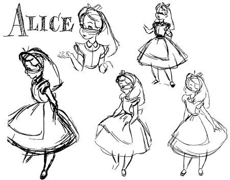 Нарисовать Алису в стране чудес поэтапно