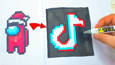 Рисунки по клеточкам тик ток