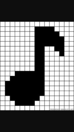 Рисунки по клеточкам Ноты