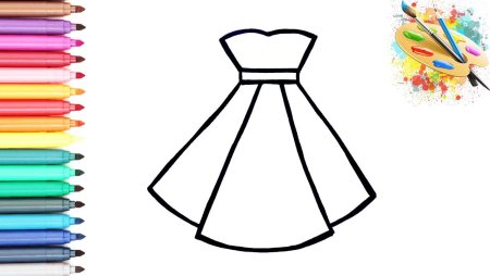 Платья детские срисовка