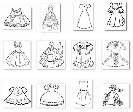 Поэтапное рисование платья