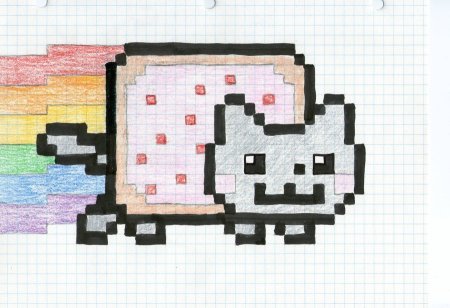 Рисование по клеткам кошка