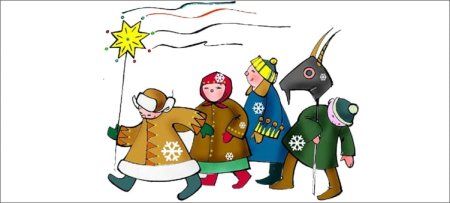 Рождественские колядки раскраска