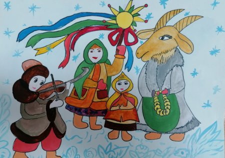 Колядки рисунок карандашом