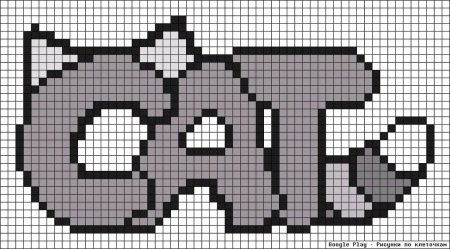 Рисунки по клеточкам котики