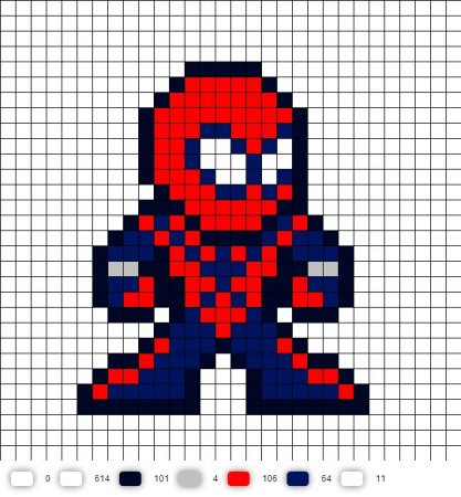 Perler Beads схемы человек паук