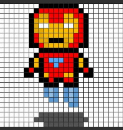 Железный человек по клеточкам