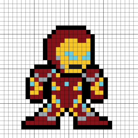 Тони Старк пиксель арт