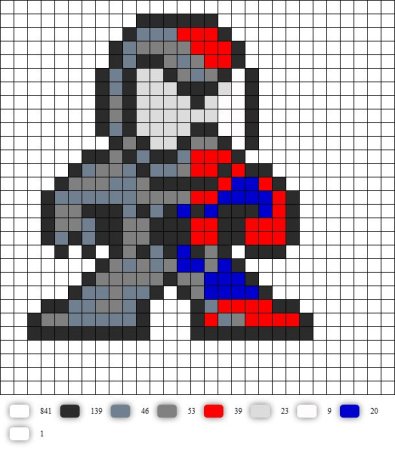 Perler Beads схемы человек паук