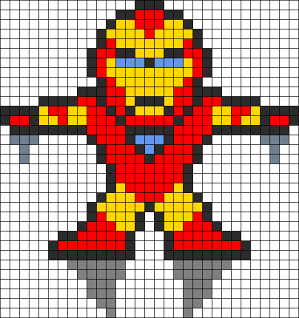Perler Beads схемы Iron man