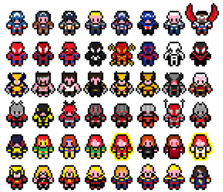 Герои Марвел Pixel Art