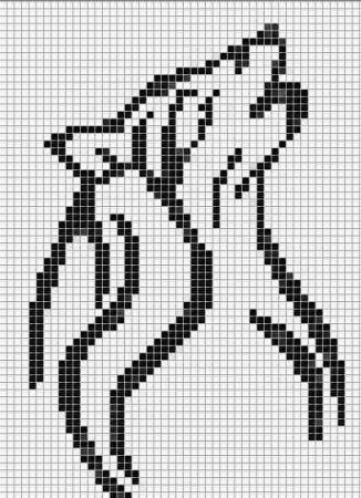 Рисунки по клеточкам волк