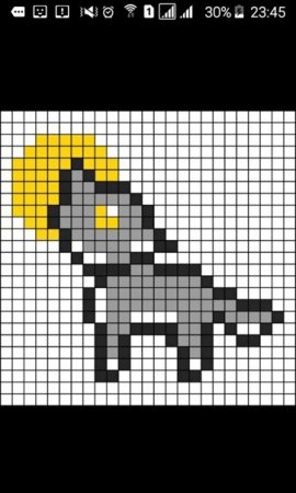 Рисование по клеточкам волк